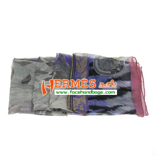 Hermes 100% Silk Square Scarf Light Purple HESISS 135 x 135